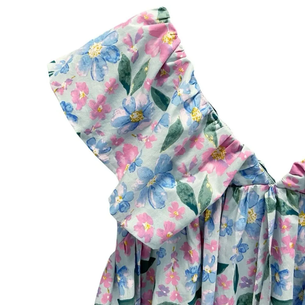 &Merci Ruffle Sleeve Babydoll Dress Women’s Small Floral Flowy Cottagecore - Picture 4 of 12